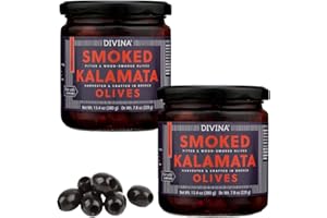 DIVINA Smoked Kalamata Olives, 13.4 oz (2-Pack)