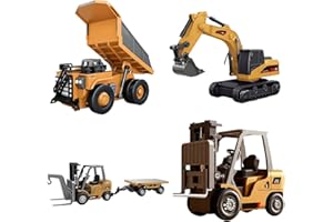 Mini Rc Construction Series – Pocket Dump Truck, Excavator & Forklift Set, Mini Alloy Rc Construction Durable Truck, with 2.4