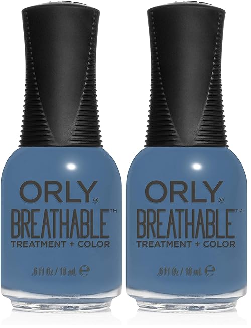 Orly Breathable Nail Color, De-Stressed Denim, 0.6 Fluid Ounce (Pack of 2)