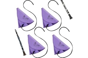 Yinder 4 Pcs Clarinet Swab Cloth Clarinet Cleaner Cleaning Cloth Swab for Inside Tube Suitable Piccolo Flute Sax Saxophone (Purple)