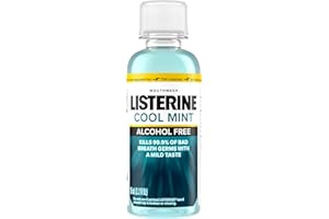 Listerine Zero Alcohol Mouthwash, Less Intense Alcohol-Free Oral Care Formula for Bad Breath, Cool Mint Flavor, 3.2 fl. oz(Pack of 1)