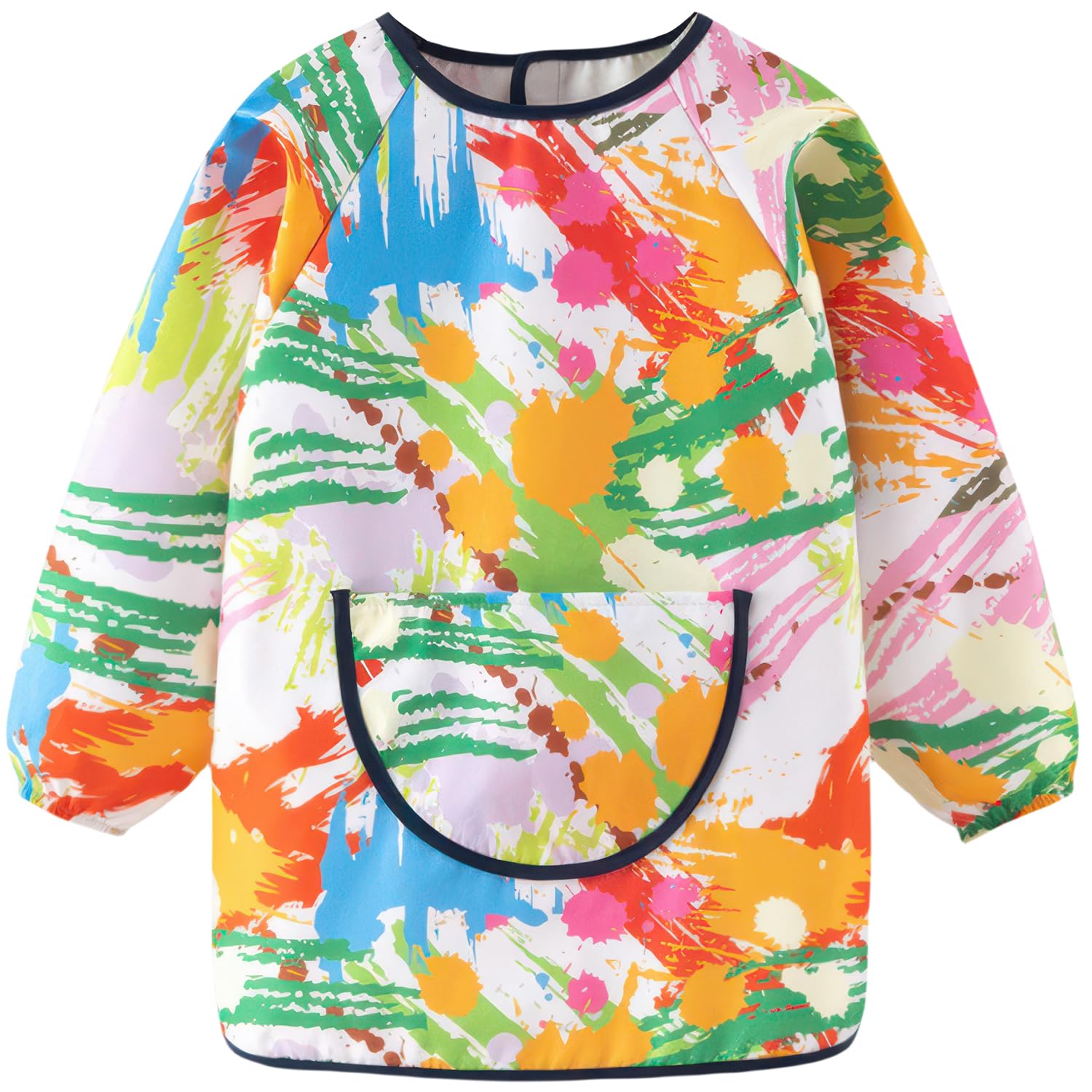 REEKNOKOL Kids Apron, Ages 2-6 Apron for Kids Waterproof Children's Aprons Kids Painting Apron Kids Aprons for Painting with Pocket for Painting, Cooking, Eating, Arts & Crafts (Style 2)