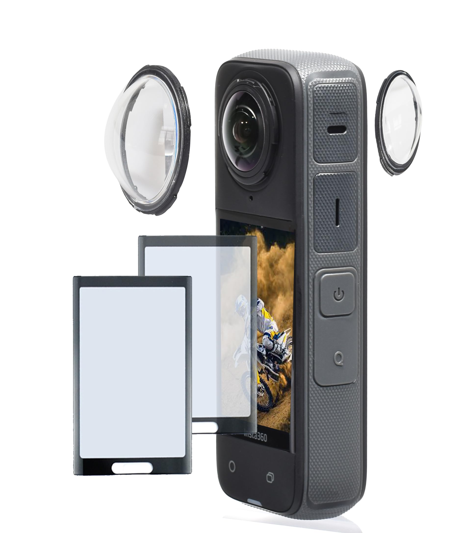 Fotoleey Lens Guard for Insta360 X4, Tempered Glass, including Screen Protector