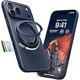 TORRAS for iPhone 17 Pro Case 360 Magnetic Stand O3 Fitness Series, [Fit for MagSafe] [360° Rotating Kickstand] 4X Mil-Grade Shockproof, Camera Control Button, Slim, Translucent Deep Blue