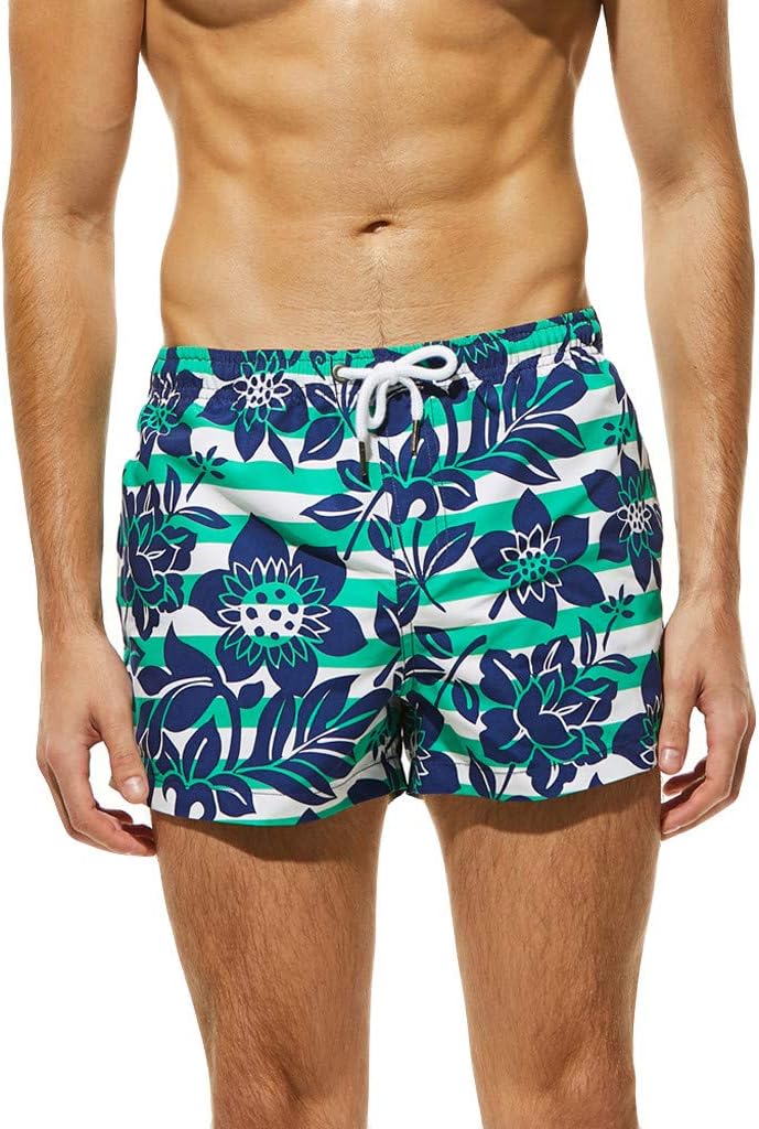 MIRRAY Hawaii Shorts for Men's Short Pants Pattern Print Swim Trunks Quick Dry Beach Surfing Boys Running Swimming Watershort