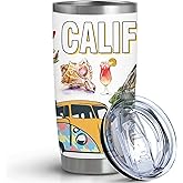 Pininerr State Travel Mug for State Lover,20oz Double Wall Tumbler Vacuum Insulated Stainless Steel Coffee Cups (California)