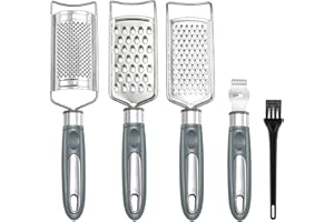 To Encounter Cheese Grater, Zester, Stainless Steel Set for Ginger, Garlic, Nutmeg, Chocolate, Vegetables, Lemon - Dishwasher