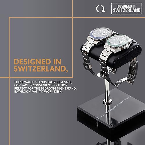 QWATCHBANDS Watch Stand Handcrafted Italian Napa Leather Natural