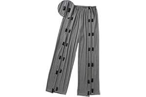ALIALAVESTA Unisex Bedridden Patient Pants,Leg Post Surgery Pant Magic Stick on Both Sides Fully Open Post-Operative Pants