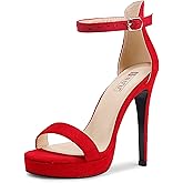 IDIFU Women's Stiletto High Heel Sandals Platform Open Toe Ankle Strap Dress Shoes for Women Bride Ladies in Wedding Bridal Party Homecoming