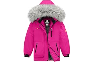 GEMYSE Girl's Winter Waterproof Ski Snow Jacket Hooded Fleece Lined Windproof Coat
