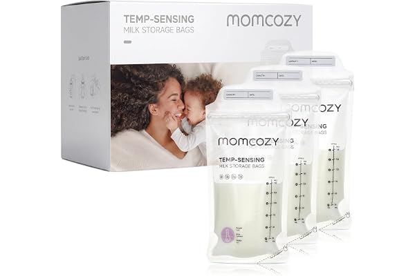 Momcozy Breastmilk Storing Bags, Temp-Sensing Breastfeeding, 6oz 120pcs