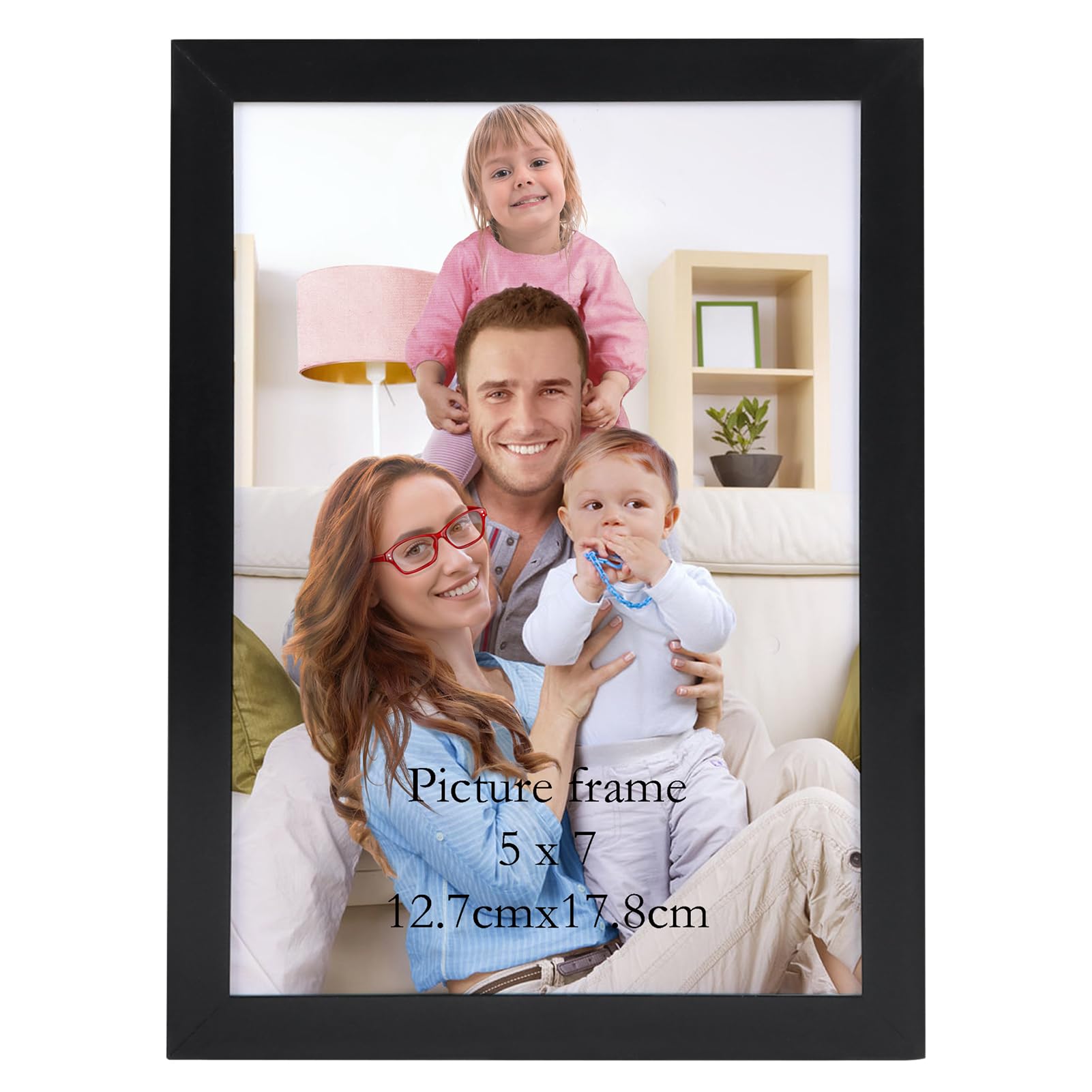 Giftgarden Black 7x5 Photo Frame, Sleek Thin Design Picture Frames 7x5 Versatile Tabletop or Wall Displays - Single