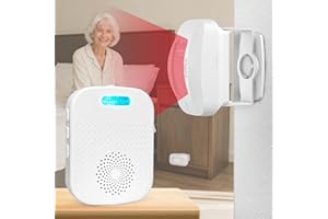 CallToU Bed Alarm for Elderly Adults Sensor Alarm and Fall Prevention for Elderly/Dementia and More,Portable Caregiver Pager Motion Sensor with 5 Volume Level (1 Receiver +1 Sensor)