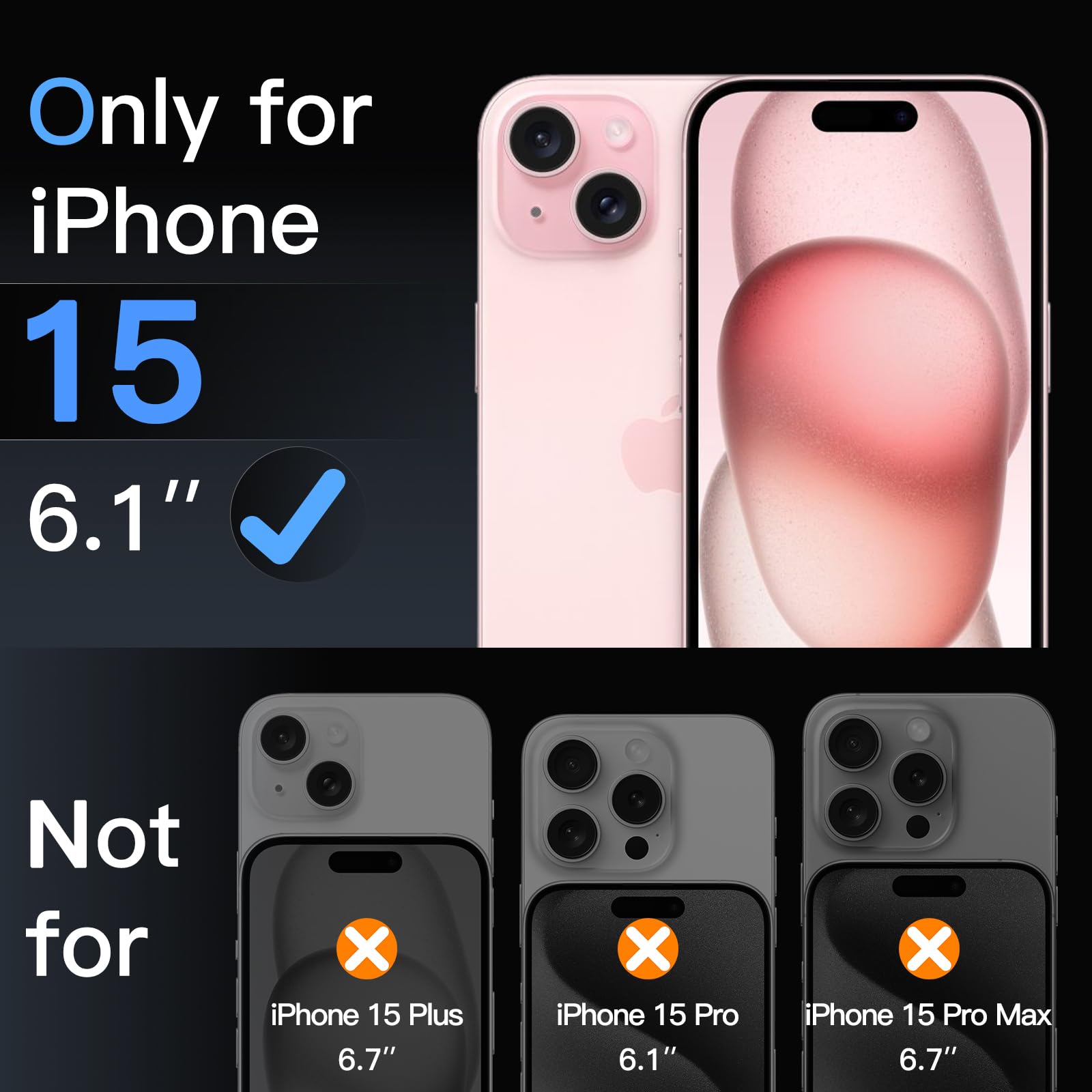 Matte Screen Protector for iPhone 15 / 15 Plus / 15 Pro / 15 Pro Max, 2-Pack
