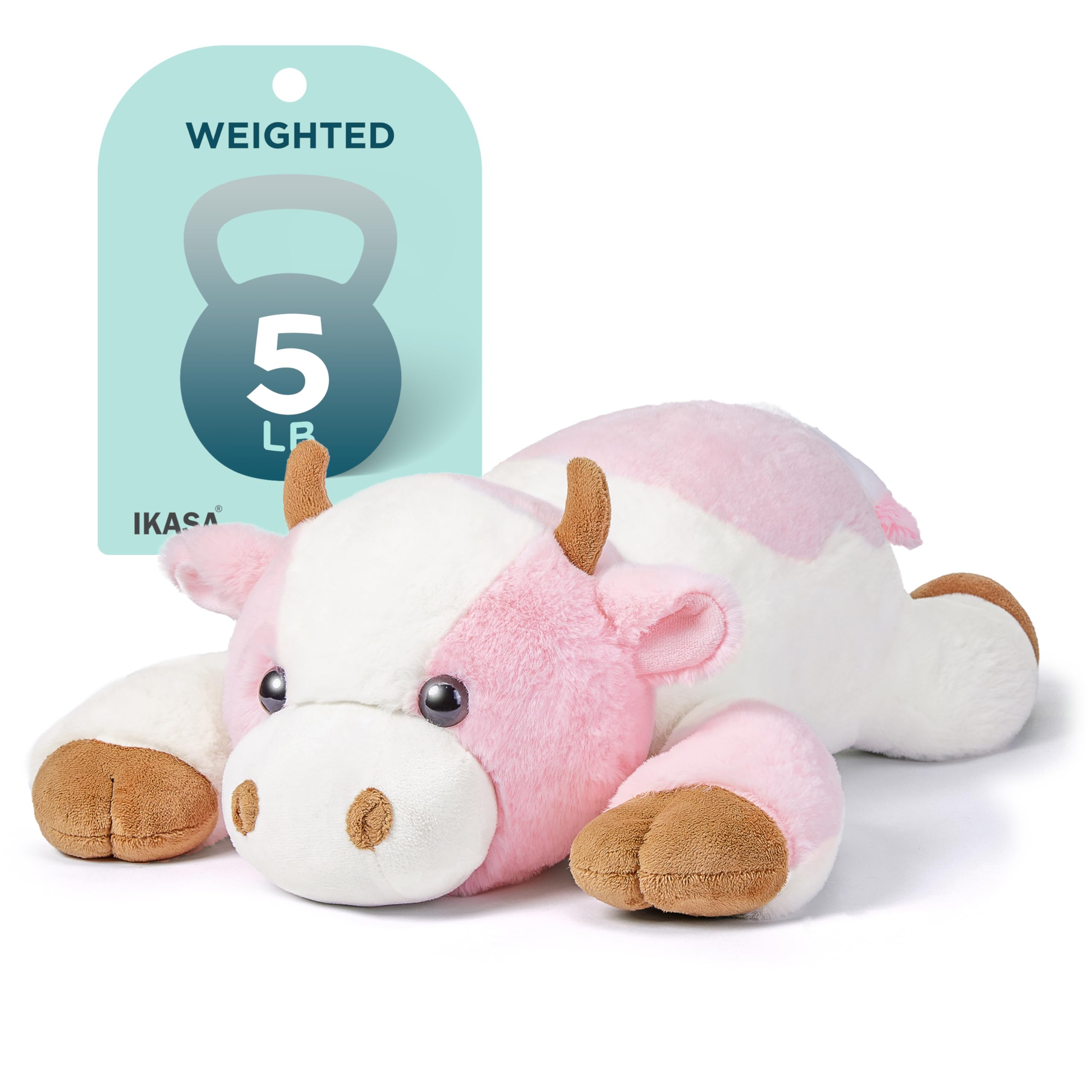 Photo 1 of IKASA 5 lbs Weighted Stuffed Animal Cow Plush Toy,26 inches Giant Large Big Jumbo Soft Toys, Cute Huge Size Fluffy Heavy Oversized Plushie,Gifts for Adults Kids Boys Girls