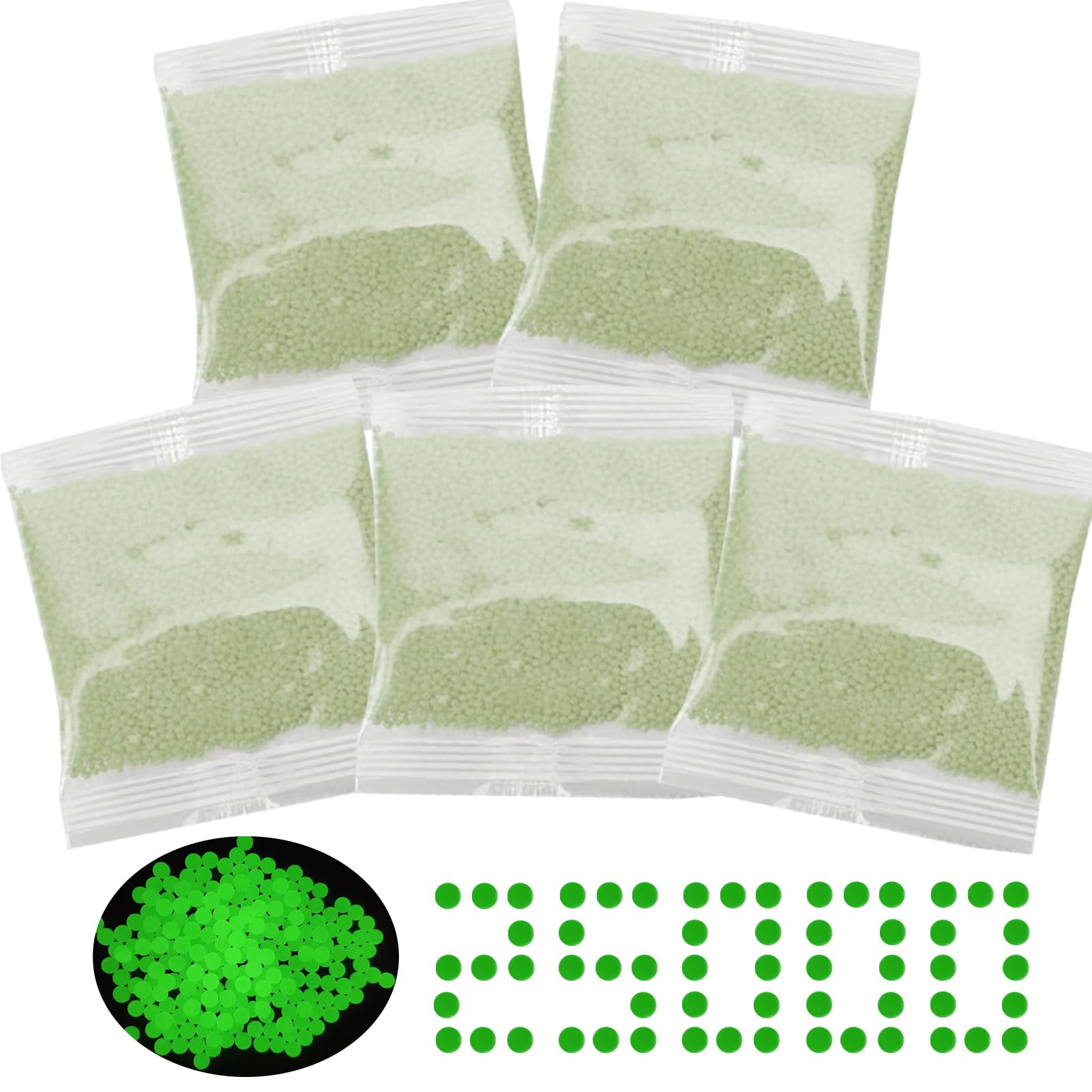 25000 Pcs Glow in The Dark Gel Blaster Ammo, 7-8 mm Gel Bullets for Gel Blaster Gun, Gel Gun Ammo Refill for Teenagers and Adults 14+