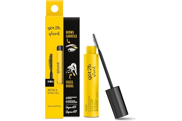 Got2b Glued 2in1 Brows & Edges Gel, 16ml, All-Day Hold, Derma Tested | Lays edges, baby hairs & brows; strong clear hold; swe