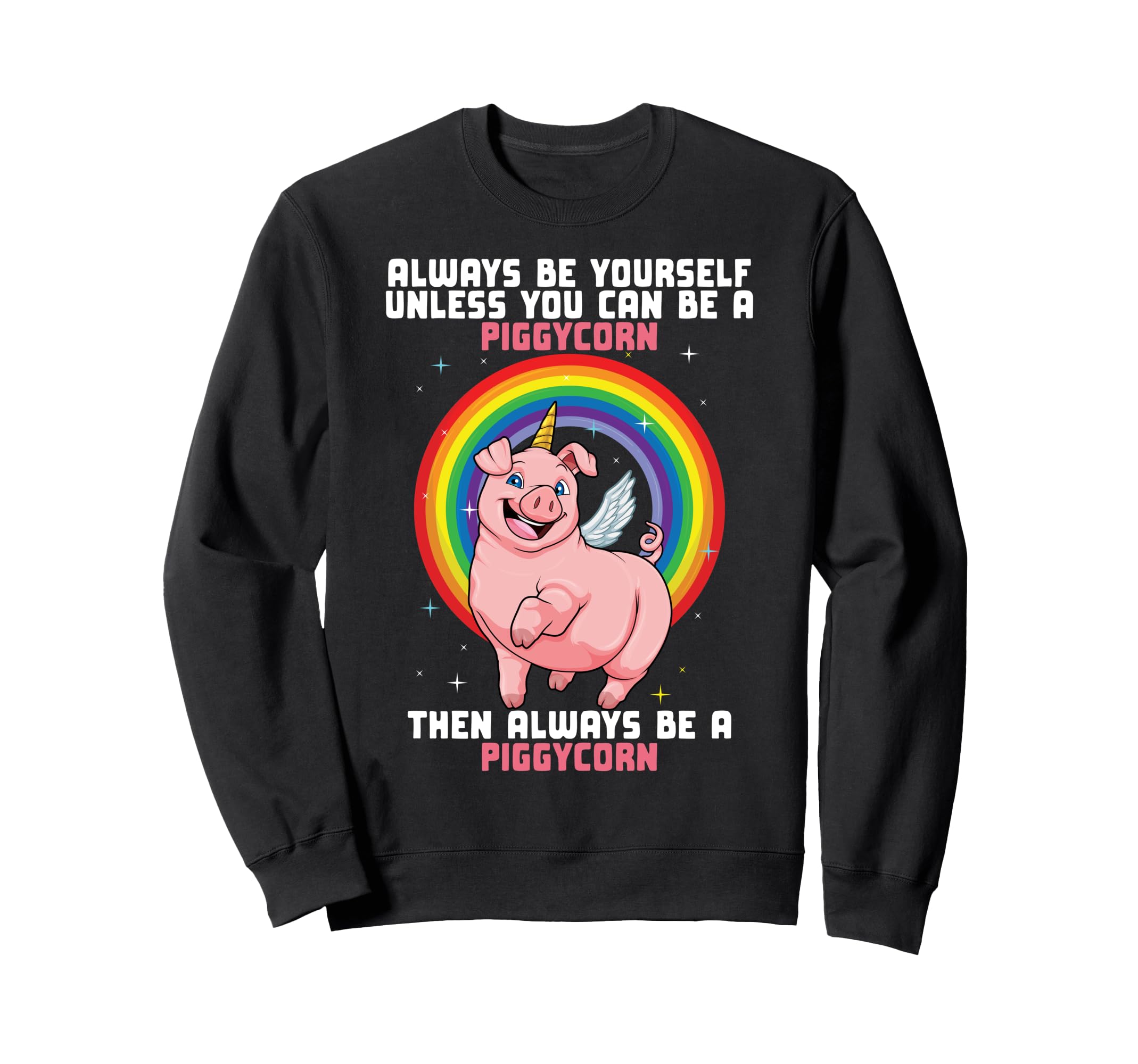 Piggycorn Pig Unicorn Farm Rainbow Magical Space Galaxy Sweatshirt