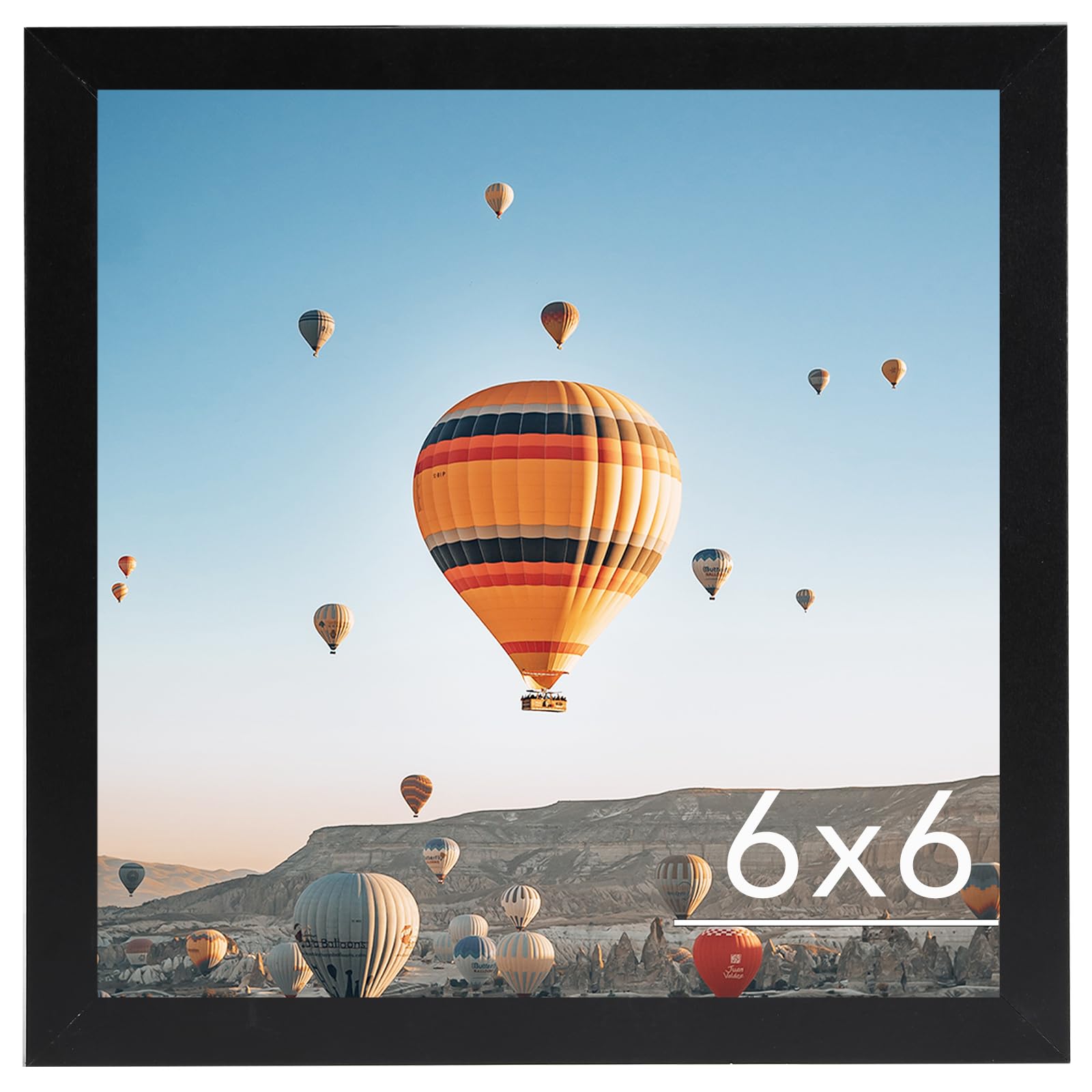 Photo 1 of JCJMY 6x6 Picture Frame Black for Wall Hanging or Tabletop, Wall Mounting Horizontally or Vertically, 6 x 6 Square Wall Gallery Poster Photo Frame with Shatter Resistant Plexiglass, Black