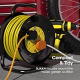 SLx Extension Lead 30m Heavy Duty Cable Reel 4 Socket UK Plug 13A view 4