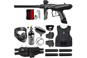 Maddog Tippmann Vantage Paintball Gun Marker and Accessory Starter Packages [HPA] | Marker, 48ci/3000psi Compressed Air Tank, Mask, Hopper, Pods, Harness & Protective Gear Options