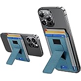 Tigowos for Magsafe Wallet,Adjustable Stand,Strongest Magnetic Wallet for iPhone 17/16/15/14/13/12 Series,7 Cards Holder,RFID Blocking,Leather Slim for iPhone Wallets,Light Blue