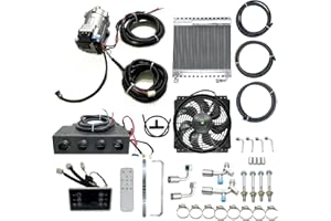 NEKPOKKA 12V DC air conditioner kit, car AC hot and cold dual use, suitable for RV, truck, farm car, van, excavator, bus, car, pickup, etc. Parking air conditioner/PTC heating (12V cold/hot)