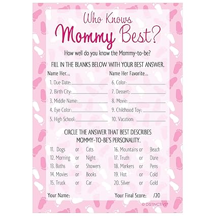 Amazon Com Distinctivs Who Knows Mommy Best Pink Girl Baby Shower