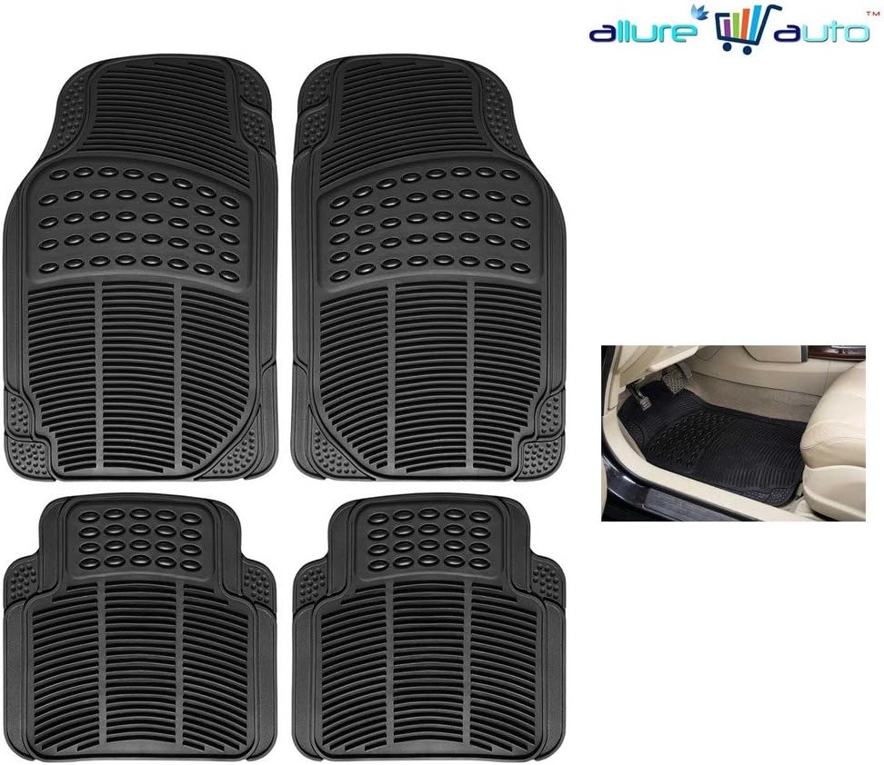 Allure Auto Black Rubber Floor Mat for Maruti Suzuki Esteem [2004-2008] VXi BS-III