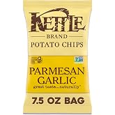 Kettle Brand Potato Chips, Parmesan Garlic Kettle Chips, 7.5 Oz