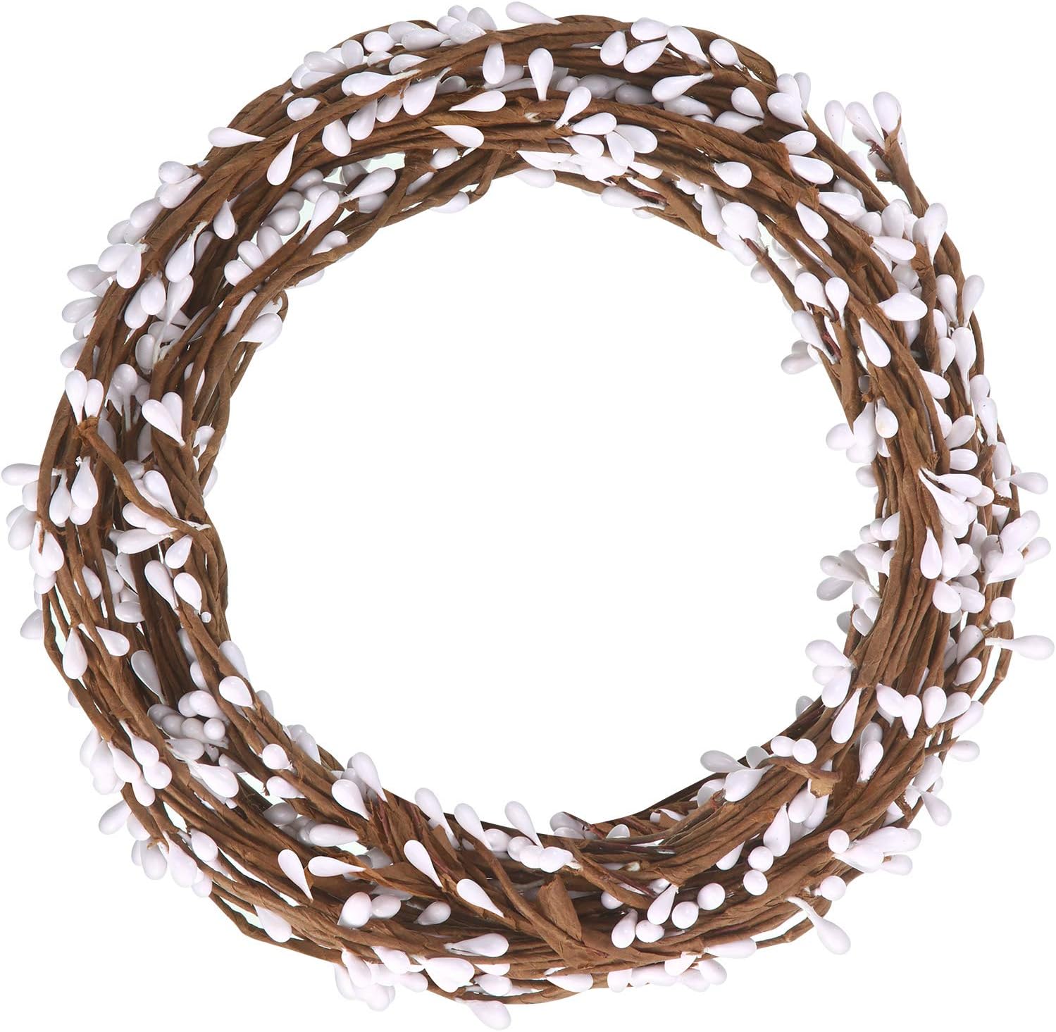 Wreaths, Garlands & Swags - WILLBOND 64 Feet 30 Packs Ply Pip Berry Garland for Christmas Winter Indoor Outdoor Decor Head Wreaths Wedding Crowns (White)