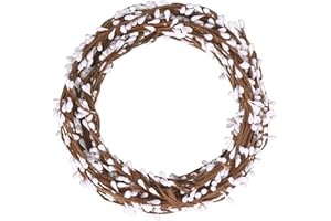 WILLBOND 64 Feet Ply Pip Berry Garland for Christmas Winter Indoor Outdoor Decor Head Wreaths Wedding Crowns (White, 30 Packs)