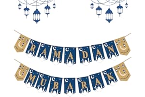 HAPPY STORM Ramadan Mubarak Banner Ramadan Decorations for Home 2023 Ramadan Banner Ramadan Mubarak Kareem Decorations