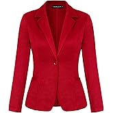 MINTLIMIT Women Long Sleeve Button Blazers Work Casual Office Notch Lapel Business Open Front Blazer Jacket with Pockets