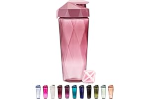 Keelo Bottle Classic Shaker Bottle | 28 Ounce Protein Shaker Bottle | Shaker Cup with Carrying Handle and Diamond Agitator | Rose - 28-Ounces