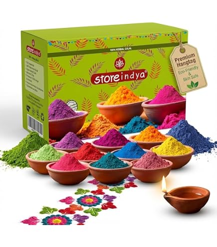 Poudre De Couleur Rangoli 800 G – Pour Diwali, Navratri, Décoration Festive, Artisanat