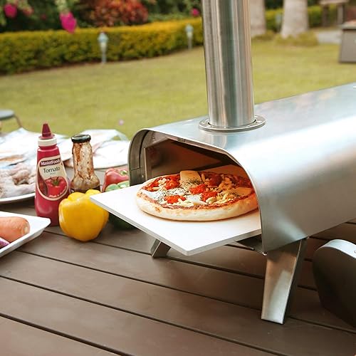 BIG HORN OUTDOORS Pizza Oven Outdoor Wood Pellet Burning, Portable
