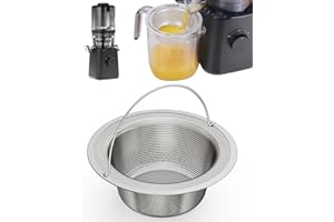 LANGZIHT Pulp Strainer for Nama J2 Cold Press Juicer — Suitable for Nama J2 Juicer Secondary Fine Filter Accessories — 304 Stainless — Hand-Wash Easy Clean (For round containers)