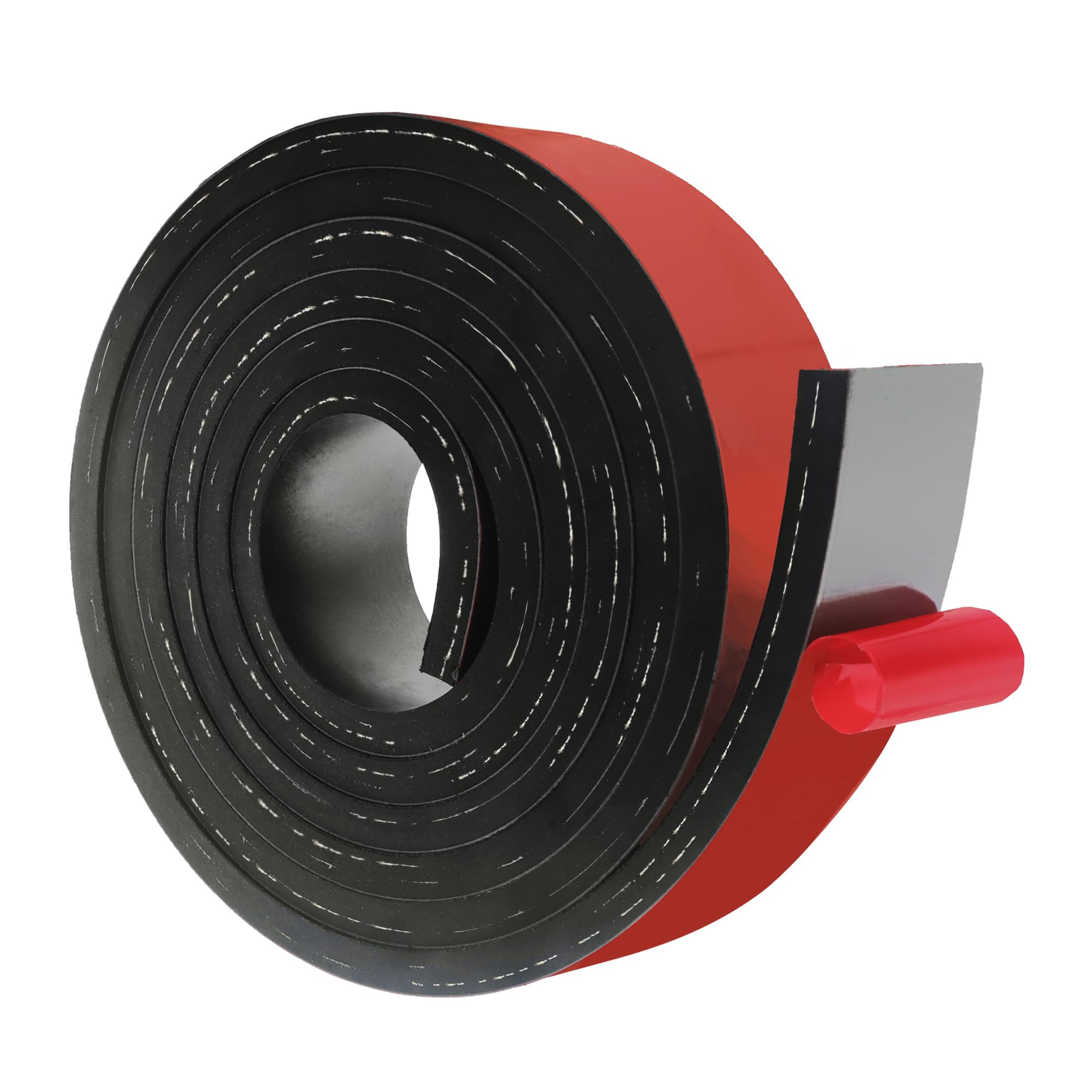 Photo 1 of Reinforced Adhesive Solid Rubber Strips Cloth Inserted, 1/2" Thick x 2" Wide x 10' Long Self Stick Black Neoprene Rubber Rolls Perfect for DIY Insulation Cushion Gasket