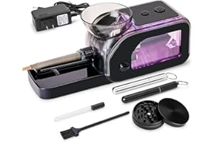 CYT PRIME DESIGN Electric Cigarette/Cone Rolling Machine Set with Manual Sipce Grinder,Automatic Cone Loader with LED Light, Portable Grinder Tobacco Injector Maker for King Size Pre Rolled Cone
