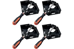 Corner Clamp 4pcs 90 Degree Right Angle Clamp with Adjustable Aluminum Alloy Swing Jaw, Single Handle Clamps for Woodworking,