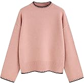 CIDER Womens Sweater Long Sleeve Split Hem Color Block Crew Neck Tops Fall Outfits
