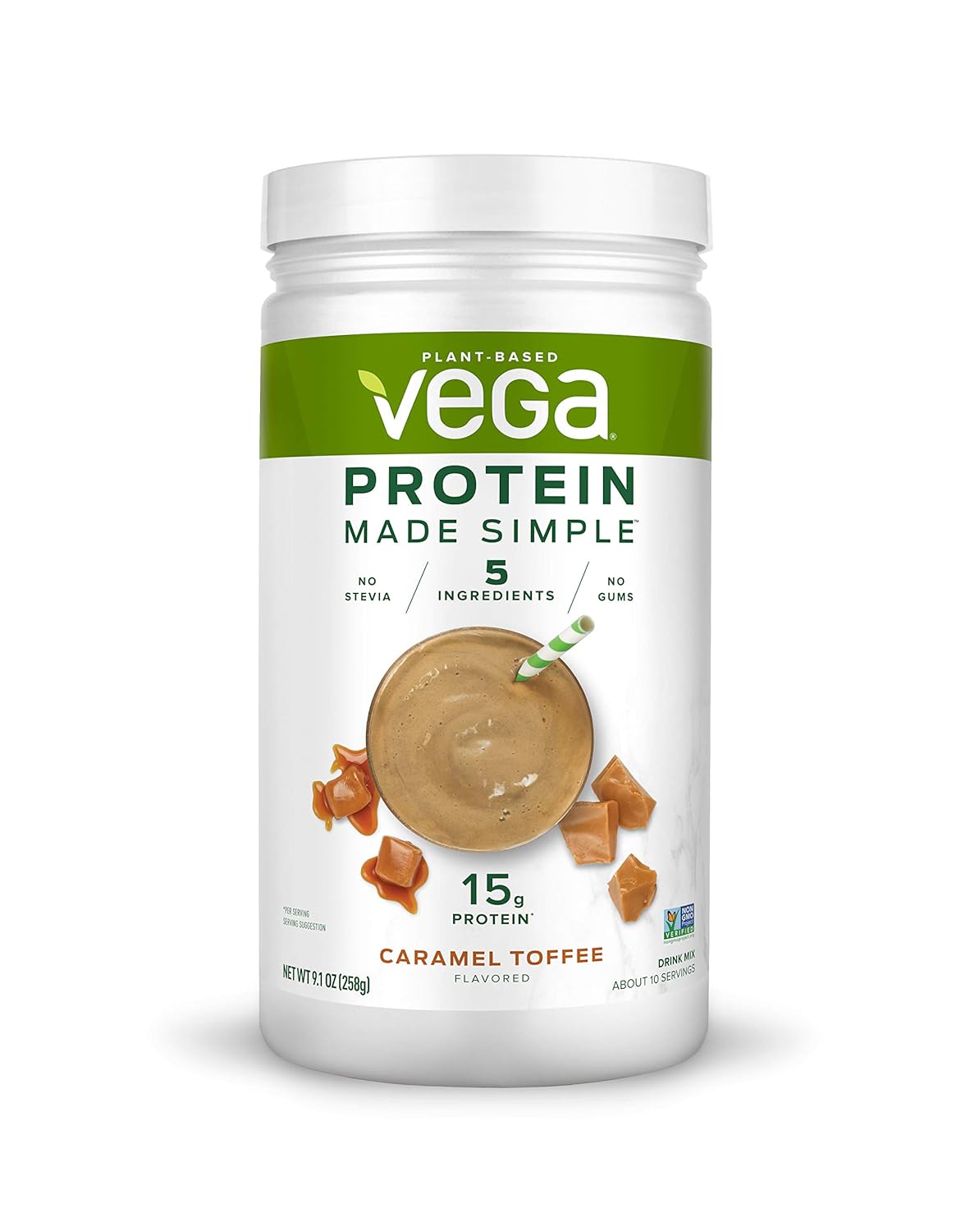 Vega Protein Made Simple Caramel Toffee (10 Servings), 9.1 Oz