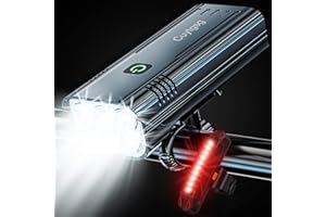 CUYTGSG 2025 New 9500 Lumens Super Bright Bike Lights for Night Riding,6LED 360°Rotatable Bike Headlight,Bicycle Light-10 Modes,Long Runtime, Upgrade Waterproof USB Rechargeable Bike Light,with Taillights