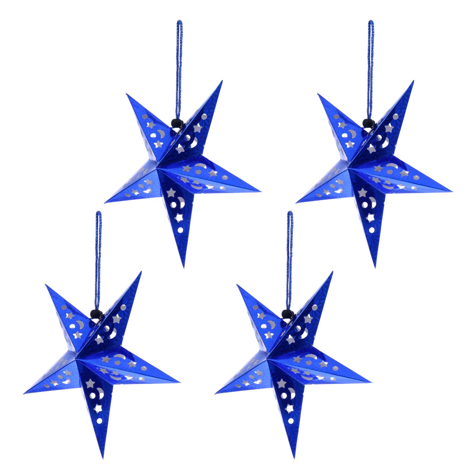 minkissy 1set Christmas Star Hanging Pendant Light Decorative Paper Led Ornaments Warm Light for Holiday Home Decor Unique Xmas Decorations for Parties and Events