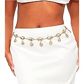 AOREAS Women Western Rhinestones Chain Belt Metal Concho Belts Cowgirl Boho Belts for Dress Jeans Country Concert Outfit