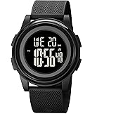 OLAZONE Mens Watch Ultra-Thin Digital Watches Minimalist Sports Watch Waterproof Men with Wide-Angle Display Rubber Strap Wrist Watch for Men