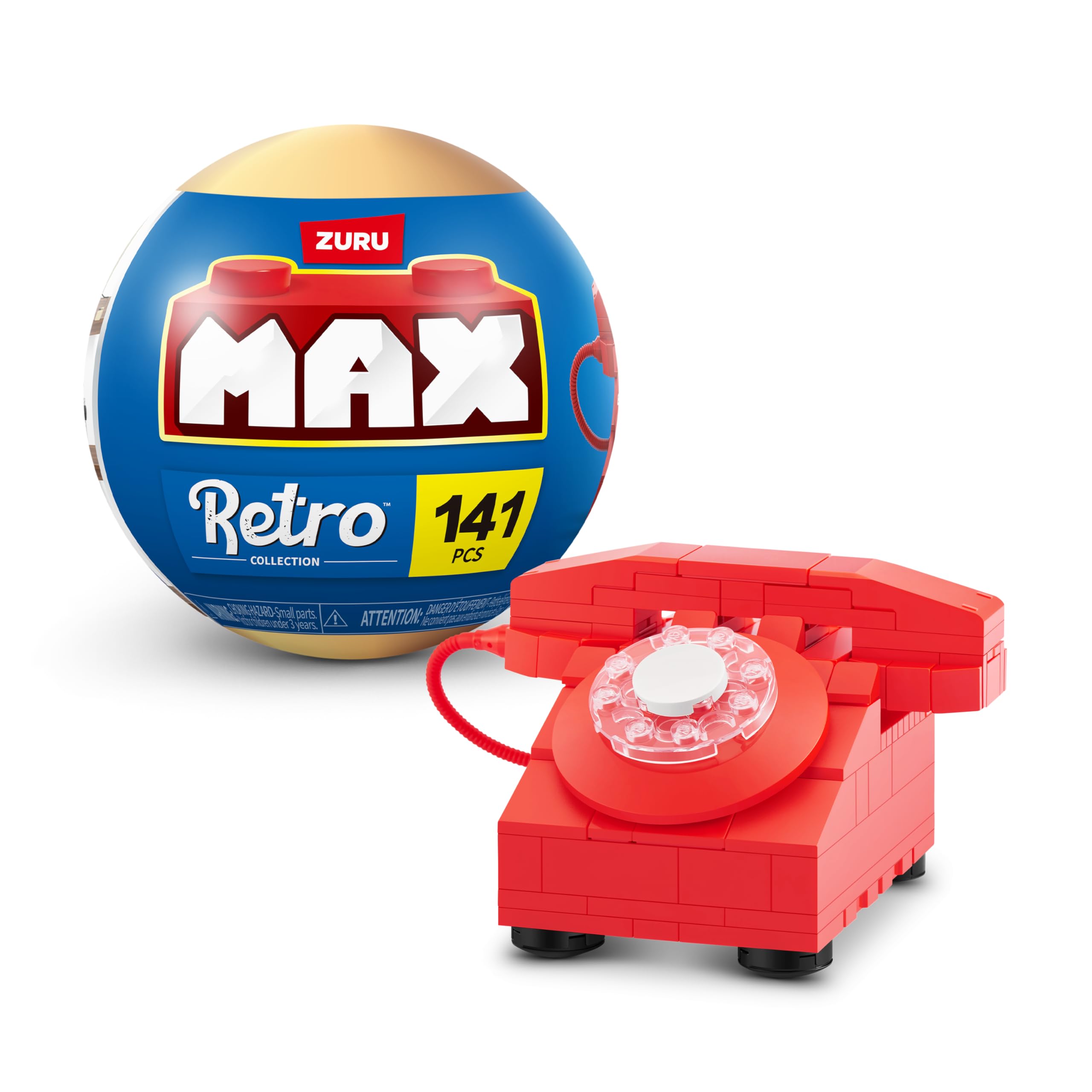 MAX Premium Retro Building Bricks Collection (Telephone) by ZURU, Building Bricks for Teens, Adults and Collectors. Build, Collect and Display Your Ultimate Collection of Retro Technology!