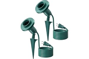 SURAIELEC Outdoor Flood Light Holder, Waterproof Spot Lights with E26 Socket, Flood Stake Lights for Yard, House, Tree, Fits PAR38 Bulbs, 6 FT Extension Cord, ETL Listed, 2 Pack